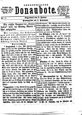 Deggendorfer Donaubote Freitag 2. Januar 1874