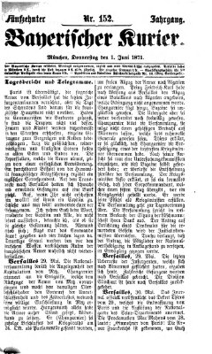 Bayerischer Kurier Donnerstag 1. Juni 1871