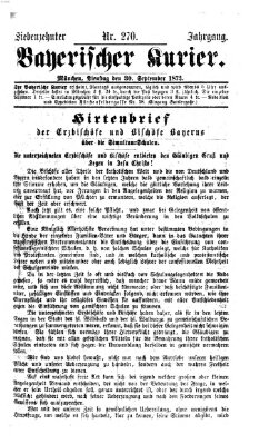 Bayerischer Kurier Dienstag 30. September 1873
