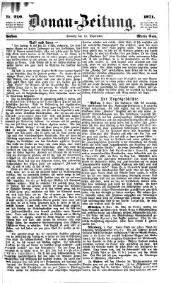 Donau-Zeitung Sonntag 10. September 1871