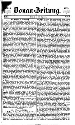 Donau-Zeitung Mittwoch 13. September 1871