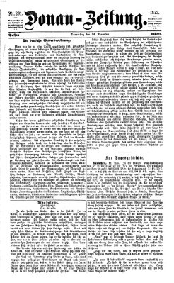 Donau-Zeitung Donnerstag 14. November 1872