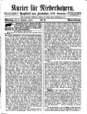 Kurier für Niederbayern Montag 9. Januar 1871