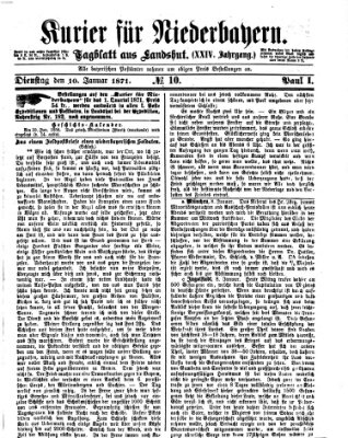Kurier für Niederbayern Dienstag 10. Januar 1871