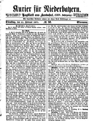 Kurier für Niederbayern Dienstag 21. Februar 1871