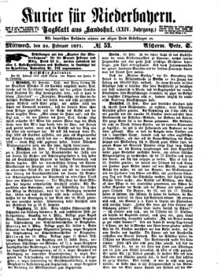 Kurier für Niederbayern Mittwoch 22. Februar 1871