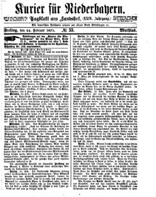 Kurier für Niederbayern Freitag 24. Februar 1871