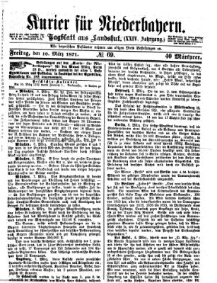 Kurier für Niederbayern Freitag 10. März 1871