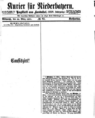 Kurier für Niederbayern Mittwoch 22. März 1871