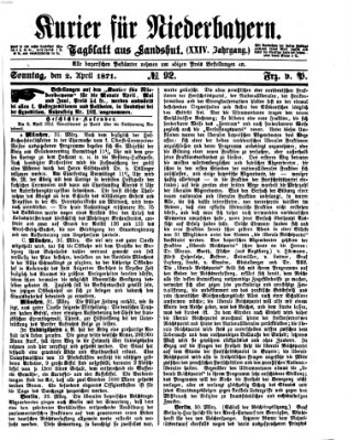 Kurier für Niederbayern Sonntag 2. April 1871
