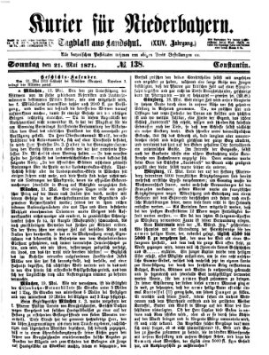 Kurier für Niederbayern Sonntag 21. Mai 1871