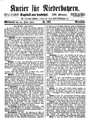 Kurier für Niederbayern Mittwoch 21. Juni 1871