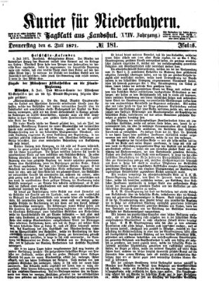 Kurier für Niederbayern Donnerstag 6. Juli 1871