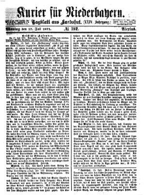 Kurier für Niederbayern Montag 17. Juli 1871