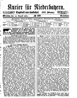 Kurier für Niederbayern Montag 14. August 1871