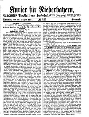 Kurier für Niederbayern Sonntag 20. August 1871