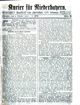 Kurier für Niederbayern Dienstag 3. Oktober 1871