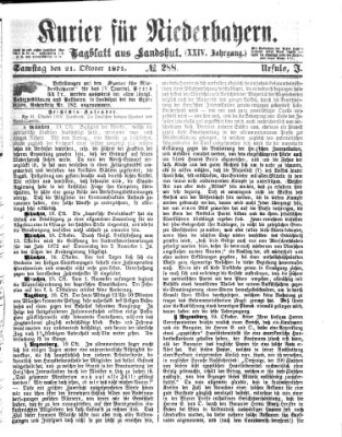 Kurier für Niederbayern Samstag 21. Oktober 1871