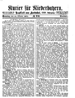 Kurier für Niederbayern Sonntag 22. Oktober 1871