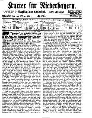 Kurier für Niederbayern Montag 30. Oktober 1871