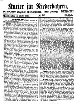 Kurier für Niederbayern Samstag 16. Dezember 1871