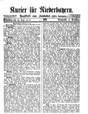 Kurier für Niederbayern Dienstag 13. August 1872
