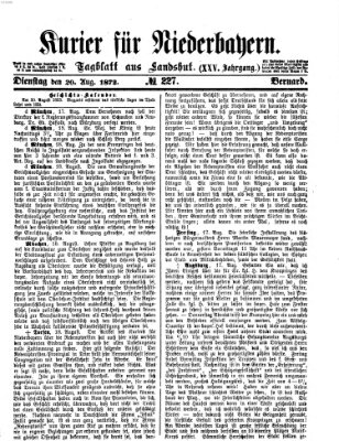 Kurier für Niederbayern Dienstag 20. August 1872