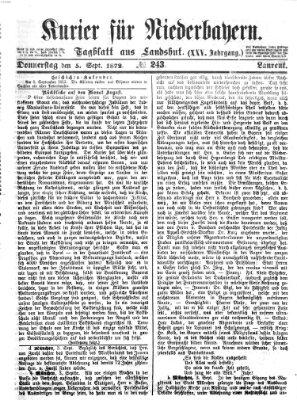 Kurier für Niederbayern Donnerstag 5. September 1872