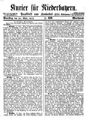 Kurier für Niederbayern Samstag 21. September 1872