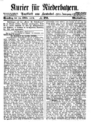Kurier für Niederbayern Samstag 12. Oktober 1872