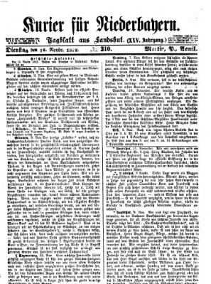 Kurier für Niederbayern Dienstag 12. November 1872