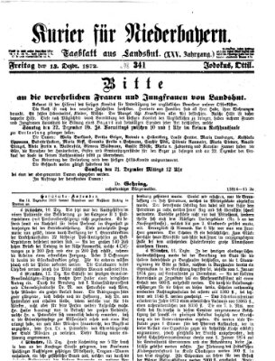 Kurier für Niederbayern Freitag 13. Dezember 1872