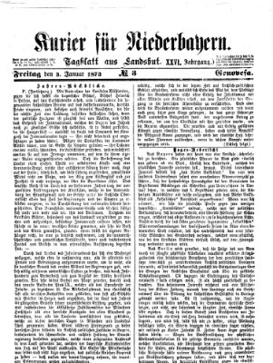 Kurier für Niederbayern Freitag 3. Januar 1873