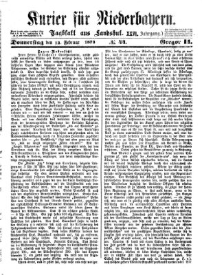 Kurier für Niederbayern Donnerstag 13. Februar 1873