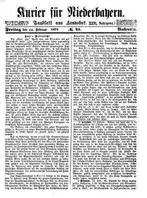 Kurier für Niederbayern Freitag 14. Februar 1873