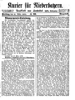 Kurier für Niederbayern Freitag 21. März 1873