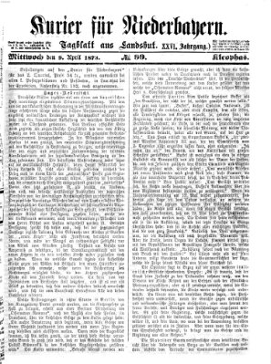 Kurier für Niederbayern Mittwoch 9. April 1873