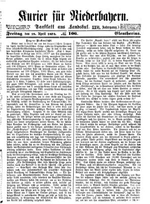Kurier für Niederbayern Freitag 18. April 1873
