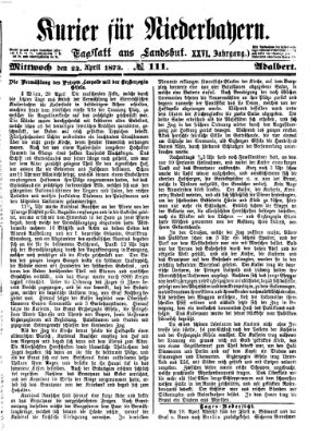 Kurier für Niederbayern Mittwoch 23. April 1873