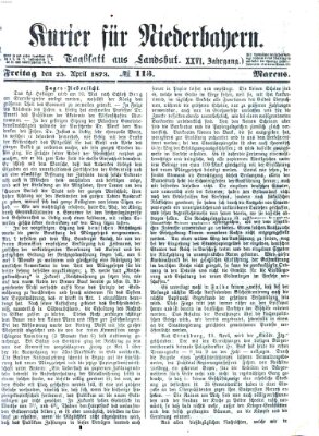 Kurier für Niederbayern Freitag 25. April 1873