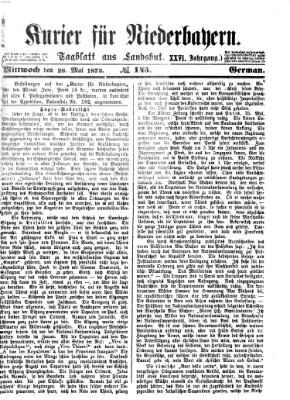 Kurier für Niederbayern Mittwoch 28. Mai 1873