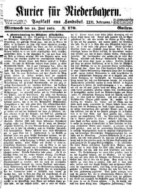Kurier für Niederbayern Mittwoch 25. Juni 1873