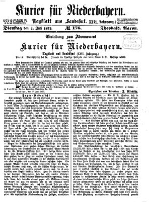 Kurier für Niederbayern Dienstag 1. Juli 1873