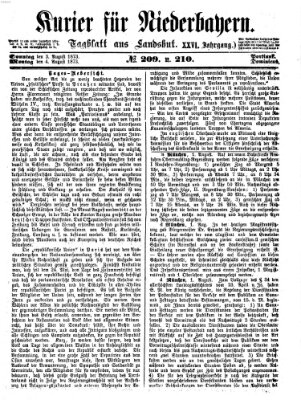 Kurier für Niederbayern Sonntag 3. August 1873