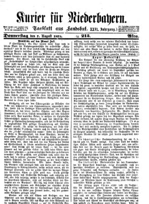 Kurier für Niederbayern Donnerstag 7. August 1873