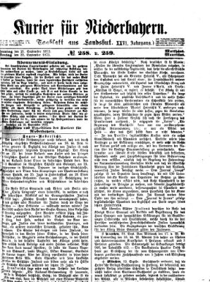 Kurier für Niederbayern Montag 22. September 1873