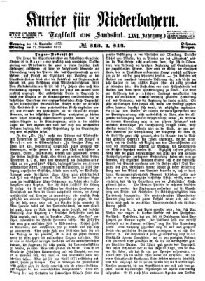 Kurier für Niederbayern Sonntag 16. November 1873