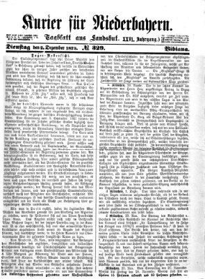 Kurier für Niederbayern Dienstag 2. Dezember 1873
