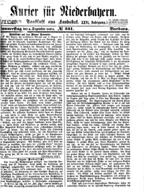 Kurier für Niederbayern Donnerstag 4. Dezember 1873