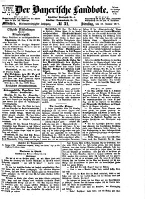 Der Bayerische Landbote Dienstag 31. Januar 1871